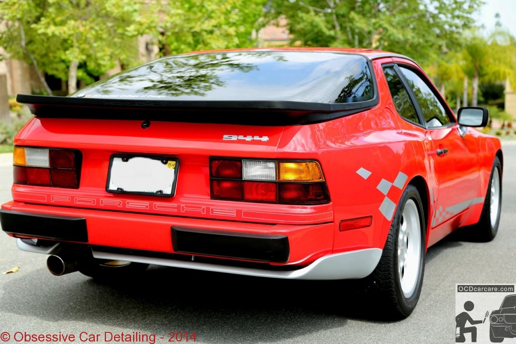 1983 Porsche 944 - AFTER - rear end - clay bar, iron x, two step paint correction, water spot removal, protective paint coating - www.ocdcarcare.com