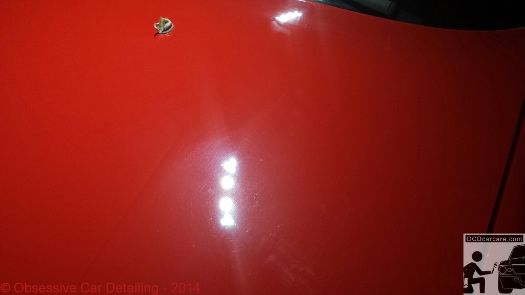 1983 Porsche 944 - Pasadena, Ca BEFORE - Hood - - clay bar, iron x, multi phase paint correction, water spot removal, protective paint coating - www.ocdcarcare.com - (949) 427-1191 - info@ocdcarcare.com