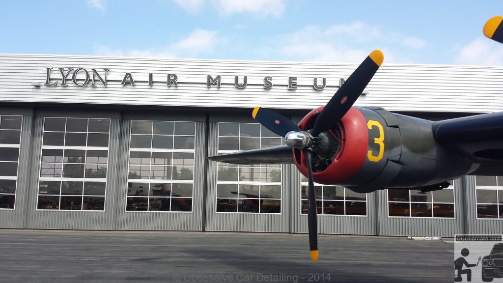 Witchcraft parked at the Lyon Air Museum on a scheduled stop of the Wings of Freedom Tour. - www.ocdcarcare.com