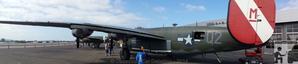 B-24J Bomber Witchcraft - polished and waxed at The Lyon Air Museum, Dtailing Los Angeles Ca, detailing orange county ca - www.ocdcarcare.com