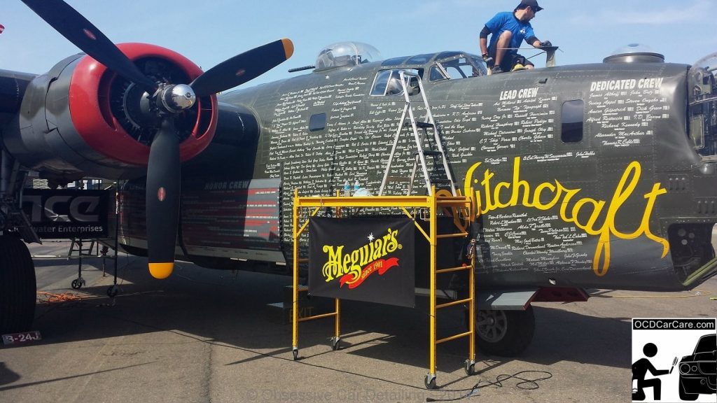 The starboard side of Witchcraft proudly displays the names of all crew who flew aboard her in WWII. - www.ocdcarcare.com