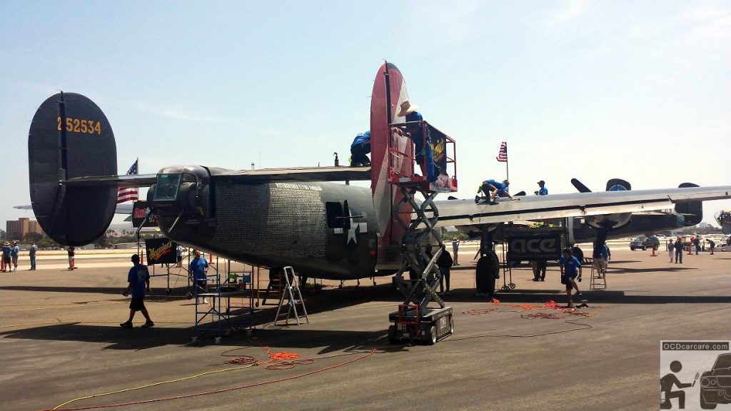 B24-J Bomber Witchcraft - crew of 17 local detailers hard at work. - www.ocdcarcare.com
