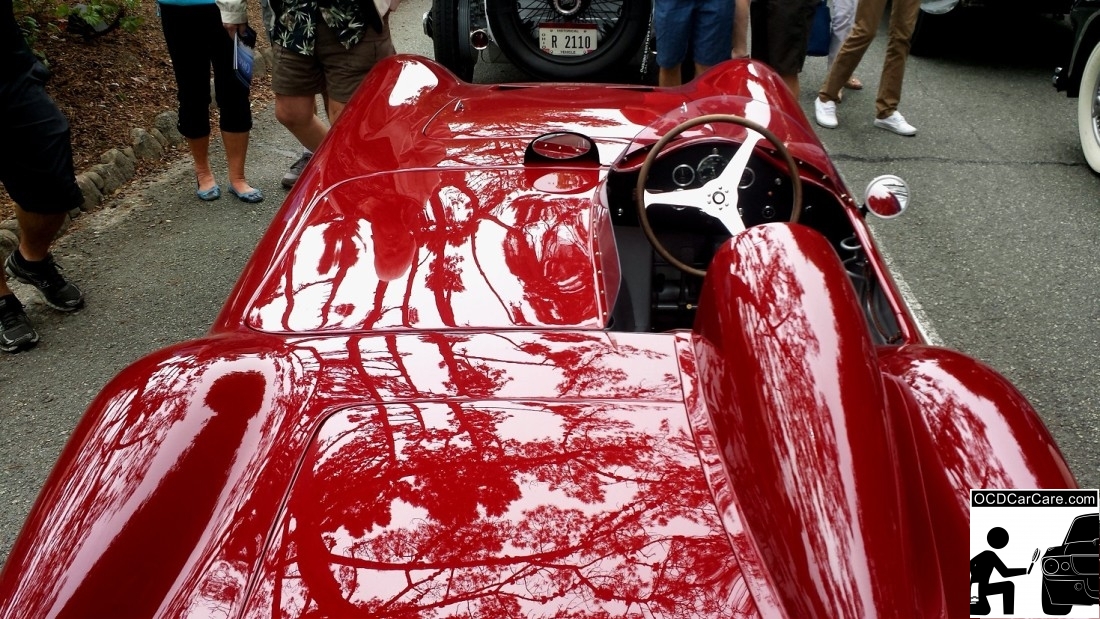 1956 Maserati 150S showing off her reflective finish after the 2014 Tour d' Elegance. 1956 Maserati 150S after the 2014 Tour d' Elegance prepared by OCDCarCare Los Angeles.