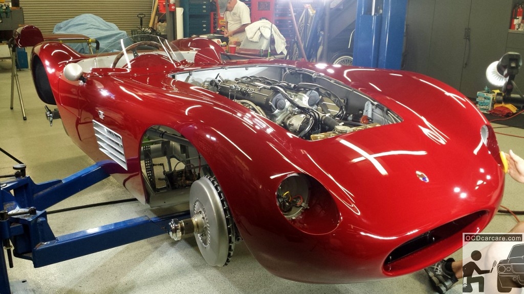 1956 Maserati 150S, first waxing after a complete reassembly and cleaning. 1956 Maserati 150S, first waxing after a complete reassembly and cleaning. Detailing Pasadena, Ca. - www.ocdcarcare.com - (949) 427-1191 - info@ocdcarcare.com