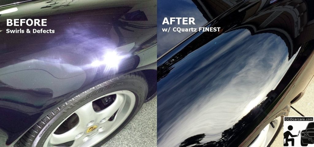OCDCarCare.com - Detailing Pasadena Ca - 1995 Porsche Carrera - Fender - Paint Defects vs CQuartz FINEST