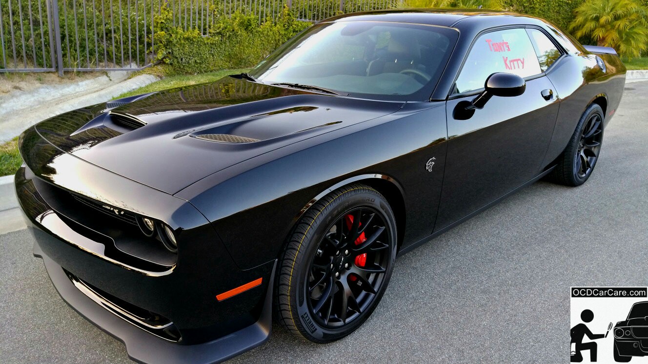 Challenger Hellcat CQuartz FInest Glass Paint Coating Detailing in Los Angeles & Pasadena - Modesta, Opti Coat & Ceramic Pro