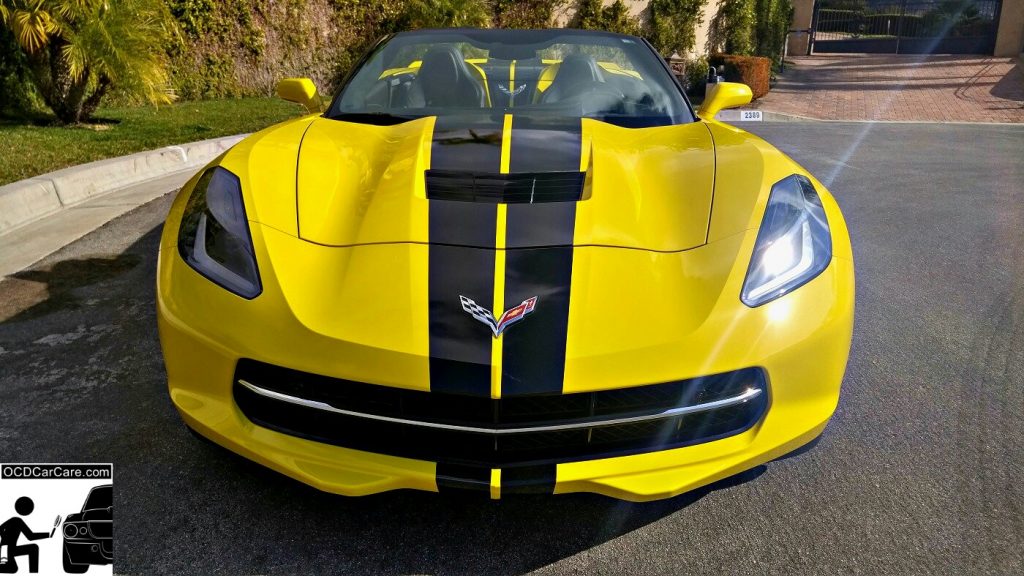 This 2016 Corvette C7 Stingray Z51 glimmers like a sunbathed beauty after OCDCarCare's Finest Nano coating Treatment.