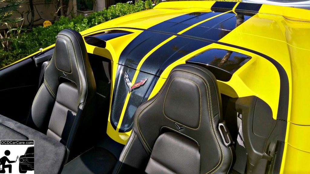 Even the Waterfall Between the seats was corrected and coated by OCDCarCare on this 2016 Corvette C7 Stingray Z51.