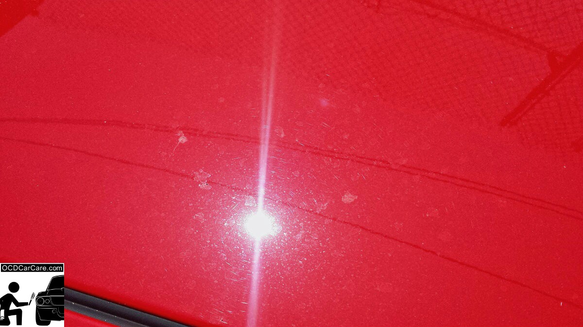 Porsche GT3 - CQuartz Finest Detailing in Los Angeles - roof defects & water spots BEFORE Paint Correction