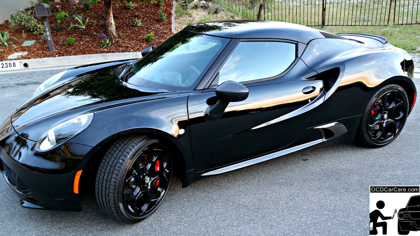 This Alfa Romeo 4C glows at dusk due to OCDCarCare Los Angeles paint correction & Nano Coating.