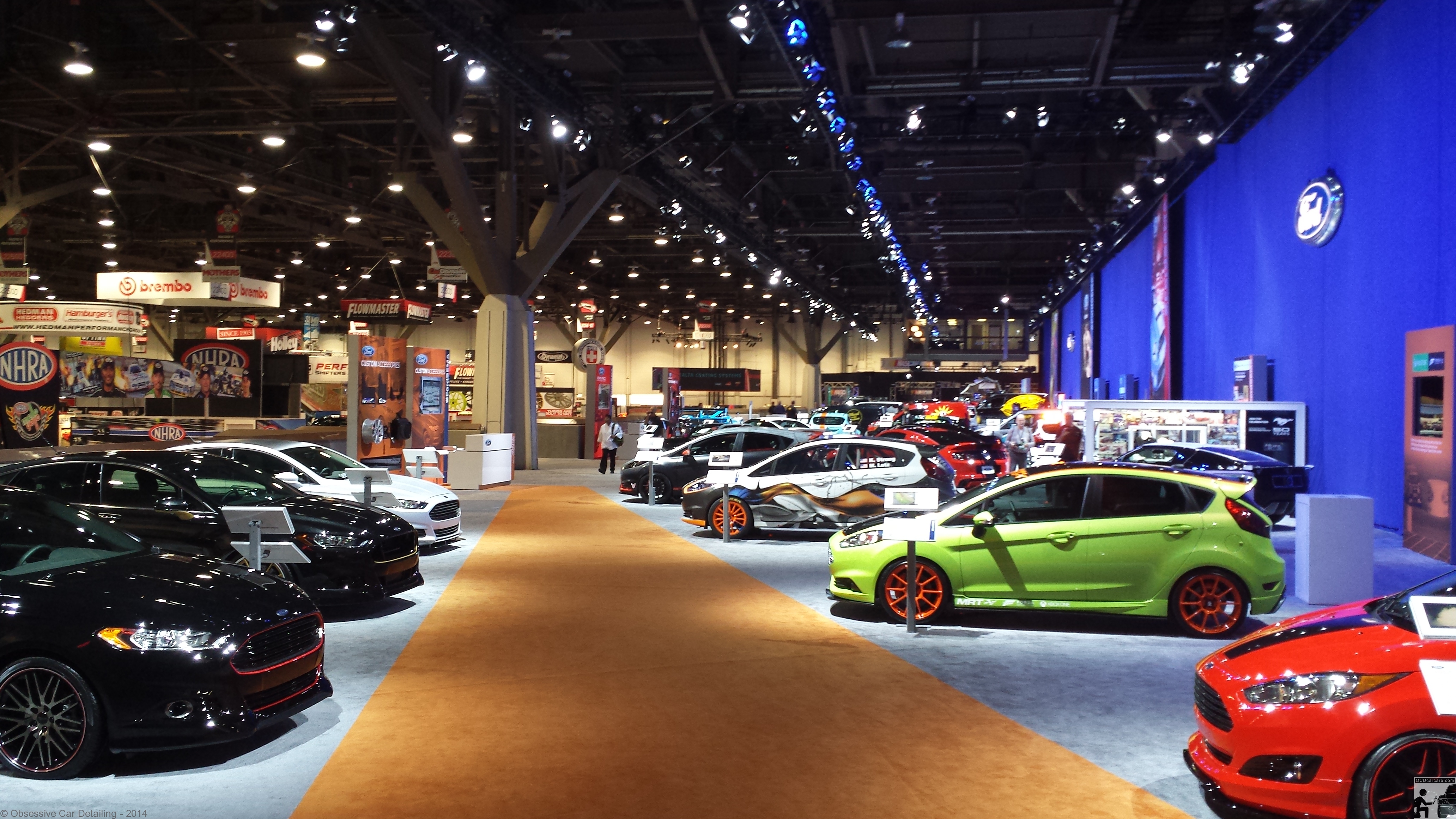 OCDCarCare SEMA 2013 - Ford booth before opening day. Paint Correction and detailing los angeles, ca.- www.ocdcarcare.com