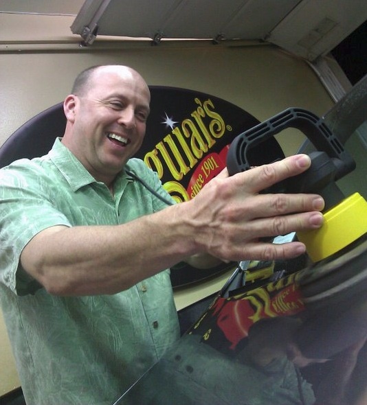 Kevin Brown of Buffdaddy.com at Meguiars Thursday Night Open Garage 2011, having fun polishing paint and talking car care. Kevin Brown of www.Buffdaddy.com, Santa Maria, Ca. at Meguiars Thursday Night Open Garage 2011.